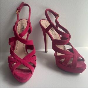 Miu Miu Pink Suede Heels